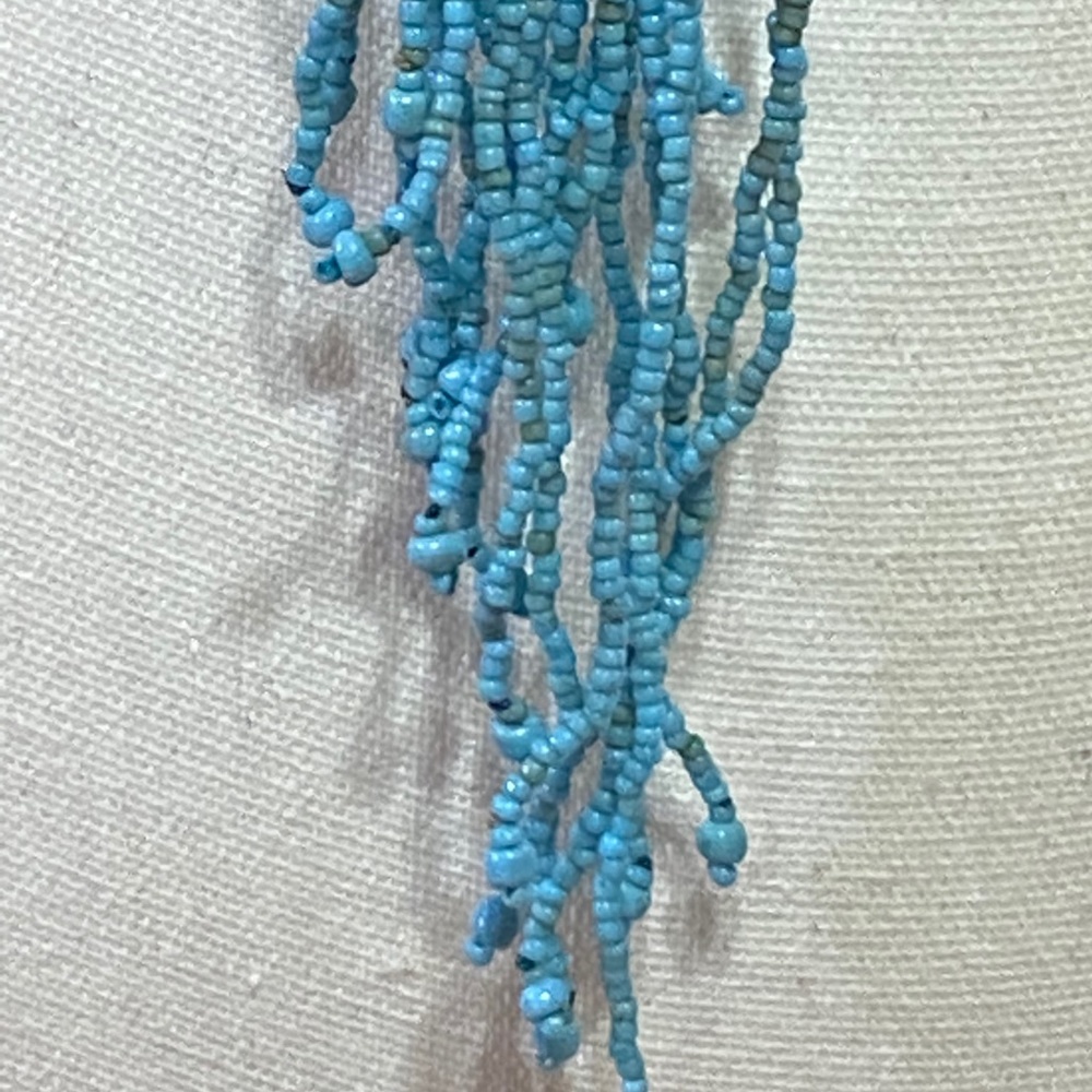 Turquoise Seed Bead Scarf Native Necklace - Picture 13 of 13